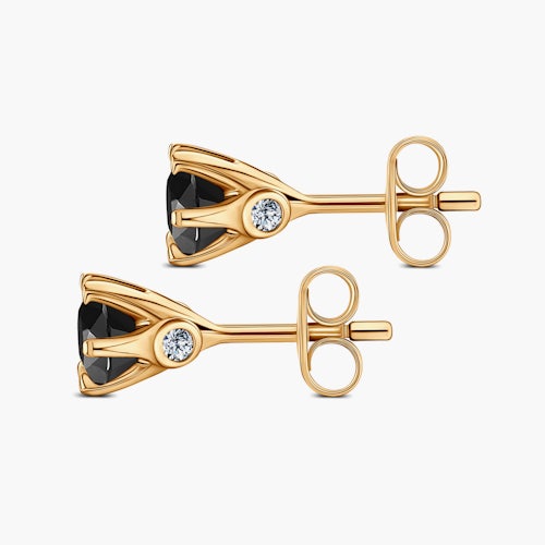 Kolczyki The Journey: złote, czarne diamenty